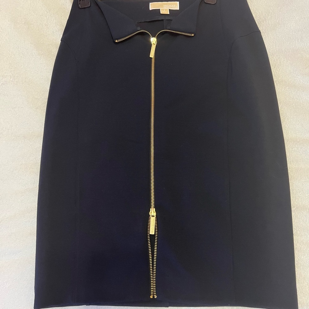 Michael Kors Black and Gold Pencil Skirt Knee-Length